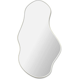 100544101 Ferm Living Pond большое овальное зеркало с металлической рамой золотистого цвета