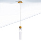 Kolarz Raggio 6009.30130 подвесной светильник сусальное золото прозрачный ø6.5cm высота 28cm макс. высота 200cm 1 лампа e14 — фото 1
