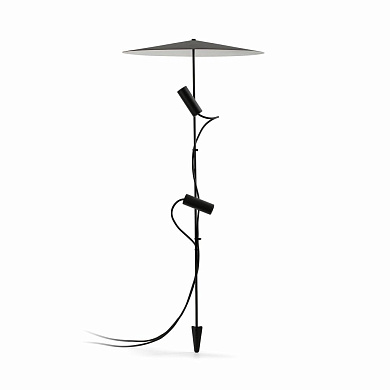 уличный светильник чёрный высокий с плавной линией