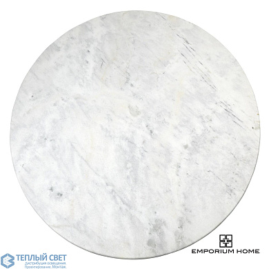 Flute Table Top-Round-White Marble-60 Global Views стол