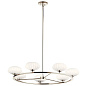 Pim 40" 7 Light Round Chandelier with Satin Etched Cased Opal Glass Polished Nickel люстра 52225PN Kichler — фото 1