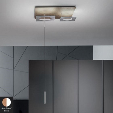 PETRA-S3REBI Icone Petra SOSPENSIONE 41+13W 3000K RAME ETRUSCO - BIANCO Одинарный подвес