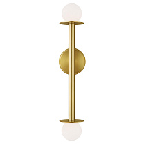 Nodes Double Sconce патинированная латунь с белым стеклом