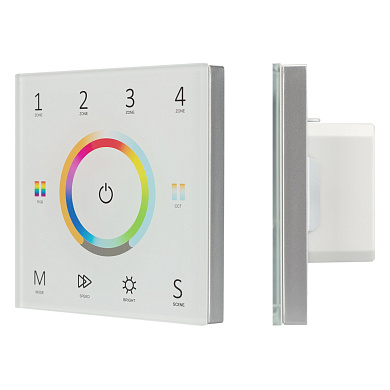 028321 Arlight Панель Sens SMART-P67-MULTI White (230V, 4 зоны, 2.4G)