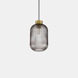 237442 Ideal lux Mint подвесной светильник с дымчатым стеклянным плафоном и латунным верхом
