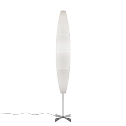FN040003C_10_D Foscarini Havana торшер с вытянутым плафоном из белого пластика и диммером на хромированном основании