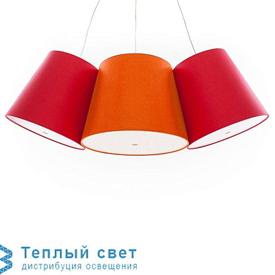 CLUSTER подвесной светильник frauMaier Cluster 3 shades Rouge/Orange/Rouge