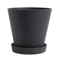 Горшок для растений HAY Flowerpot with Saucer Ø21,5 см, черный