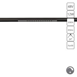 A7496PL-1BK Arte Lamp OPTIMA встраиваемый магнитный светильник для трековой системы 48V