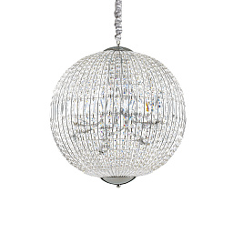116235 Ideal lux Luxor подвесная люстра-шар из хромированного металла с кристаллами