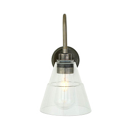 MLBWL057 Mullan Lighting Kairi настенный светильник на изогнутом кронштейне с прозрачным конусным стеклянным плафоном