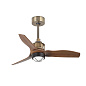 33428-10 JUSTFAN XSØ810MM OLD GOLD WOOD BLADES 17W 3000K люстра с вентилятором Faro barcelona