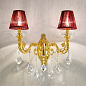 Kolarz CONTARINI CRYSTAL 1299.62.3.SpT настенный светильник золото 24 карата ширина 48cm высота 45cm 2 лампы e14 — фото 2