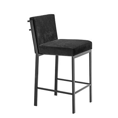 110425 Barstool Scott low bronze finish black velvet табурет Eichholtz