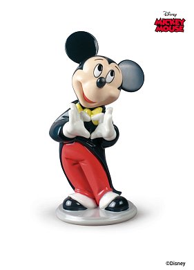 Фарфоровая статуэтка мышонка в белых перчатках Mickey Mouse Lladro 01009079