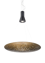 подвесной светильник бронзового цвета с дисковым плафоном