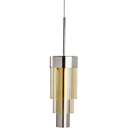 LA102012 Ebb and Flow A-spire подвесной светильник с цилиндрическим плафоном из серебра и стекла золотисто-дымчатого оттенка
