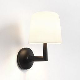 1470003 Astro lighting Ella настенный светильник с текстильным абажуром и круглым основанием чёрный