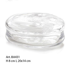 BA431/00TR Il Paralume Marina Peafowl мыльница для ванной из прозрачного стекла с округлой рельефной формой