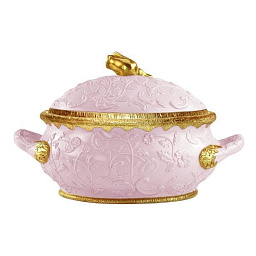 0004740-520 Villari Taormina супница розово-золотая с крышкой