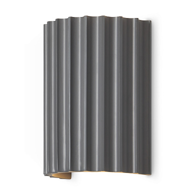 настенное бра с волнистым корпусом и направленным светом в сером исполнении