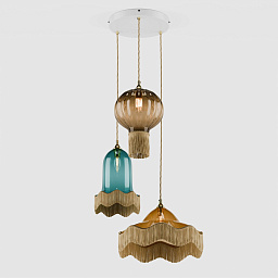 Светильник R&B RB-VINTAGE-BELL-MIX-3-DROP-CLUSTER-SATINWOOD-GOLD
