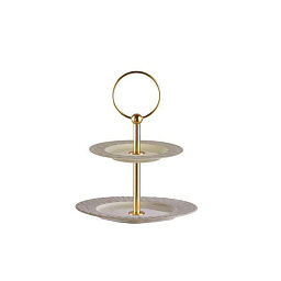 0007841-302 Villari Peacock подставка для торта с двумя уровнями из металла