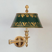 WA0055.GR.SE Westbury Swing Arm Wall Light, Green Shade, 2 Arms, made to order