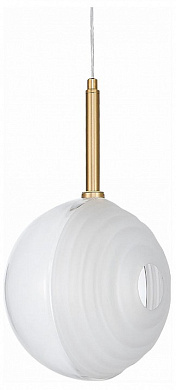 подвесной светильник с белым плафоном и латунной отделкой