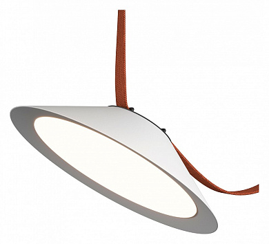 подвесной светильник кольцевой формы белого цвета на ременном подвесе 48V