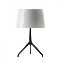 Lumi&egrave;re XXL - LAMPE DE TABLE/Pied chromé ; abat-jour blanc