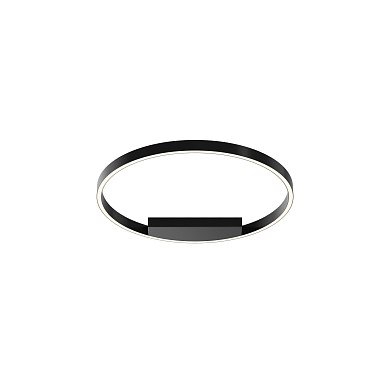 потолочный светильник черного цвета с широким кольцевым корпусом