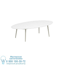 НИЗКИЙ ОБЕДЕННЫЙ СТОЛ STYLETTO 250X130CM АЛЮМИНИЕВЫЕ НОЖКИ ГРИБ КЕРАМИЧЕСКАЯ СТОЛЕШНИЦА БЕЛЫЙ Royal Botania