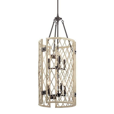 Oana 6 Light Foyer Chandelier White Washed Wood люстра 52079WWW Kichler