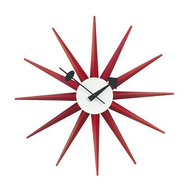 20125302 Sunburst Vitra Часы настенные лучевые красные