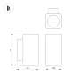 046195 Arlight Светильник LGD-EVO-WALL-TWIN-S100x100-2x12W Warm3000 (GR, 44 deg, 230V) — фото 1