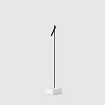 esprit single floor black, black painted lamphead carrara marble base