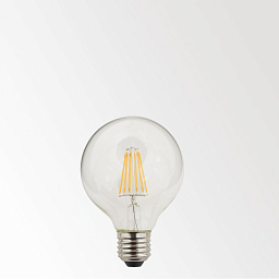 LED FILAMENT GL80 E27 8W 2700K Delta Light TECHNICAL светодиодная декоративная лампа в прозрачной округлой колбе