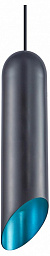 V11341-1P Moderli Tube подвесной светильник цилиндрической формы с черным корпусом и синим акцентом