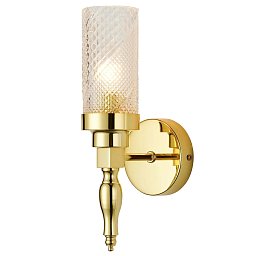 Бра Favourite Anima 2812-1W — золотое бра с прозрачным рельефным плафоном вверх