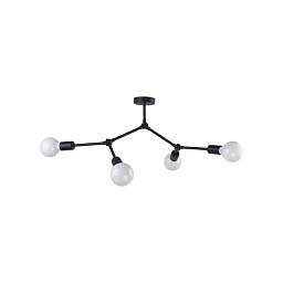 NW 9140 Nowodvorski Twig потолочный светильник с чёрным каркасом и несколькими плафонами на проводах