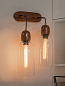 Modern Clear Glass &amp; Wood Double Wall Light бра FOS Lighting Borolite-Wood-WL2