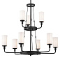 Vetivene 9 Light Chandelier Textured Black люстра 52452BKT Kichler — фото 7