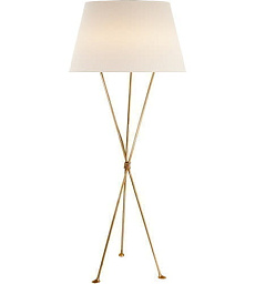 ARN1027G-L Visual Comfort Lebon торшер с абажуром и основанием на пересекающихся стойках цвета золота