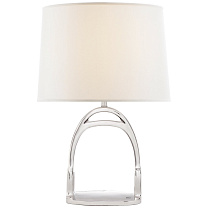 Westbury Table Lamp полированный никель с льняным абажуром
