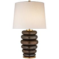 Phoebe Stacked Table Lamp кристальная бронза с льняным абажуром