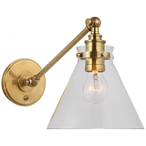 Parkington Single Library Wall Light антично-патинированная латунь с прозрачным стеклом