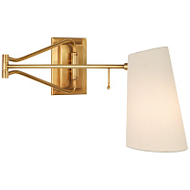 Keil Swing Arm Wall Light полированная старая латунь с льняным абажуром