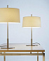 DIATB02 Santa & Cole Diana TABLE LAMP: LAMPSHADE: WHITE LINEN, UPPER DIFFUSER: TR Настольная лампа с абажуром золотой — фото 7