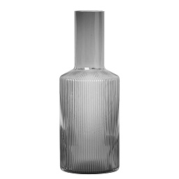 100125112 Ferm Living Ripple стеклянный графин для вина цилиндрической формы с рифлёной фактурой